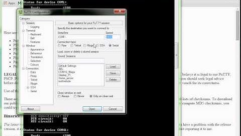 Putty for serial connection