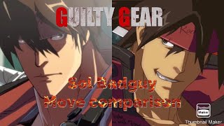 Sol Badguy Strive and Xrd Rev 2 move comparison