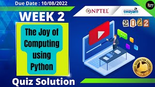 NPTEL The Joy of Computing using Python Week 2 Quiz Assignment Solutions | July 2022 | IIT Ropar