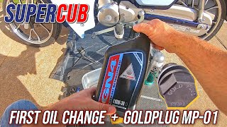 2019 Honda Super Cub C125 // First (early) Oil Change // Gold Plug MP-01 screenshot 5