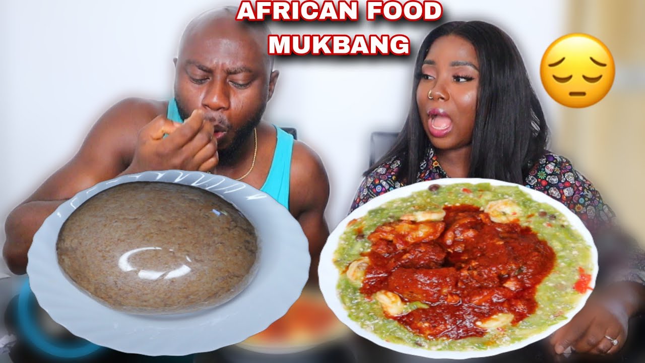HILARIOUS 30 SECONDS EATING CHALLENGE MUKBANG | WHEAT FUFU AND WHITE OKRA SOUP WITH STEW