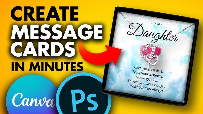CREATE JEWELRY MESSAGE CARD for FREE 👌 Canva tutorial 