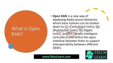 What is Open RAN? Open RAN | 5G NR | 5G Networks