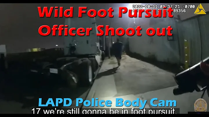 Wild Foot Pursuit Officer Shootout with LAPD Polic...