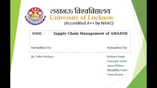 Supply Chain Management of Amazon