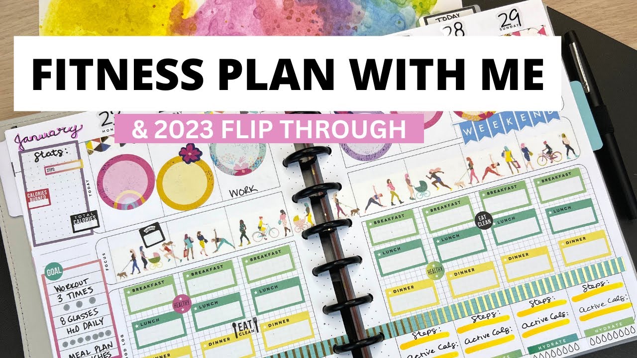 FITNESS PLAN WITH ME AND FLIP THROUGH FITNESS PLANNER HAPPY PLANNER