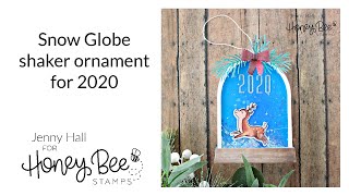 Snow Globe Shaker Ornament with Honey Bee Stamps