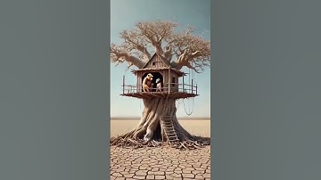 Monkey and his baby build a tree house and drink sugarcane juice 😨#monkey #home #shorts #viralvideo