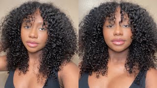 NATURAL LOOKING V-PART WIG WITH NO LEAVE OUT! | Kinky Curly Texture | Ft. ISee Hair