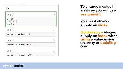 Python basics - Updating a single value inside an array