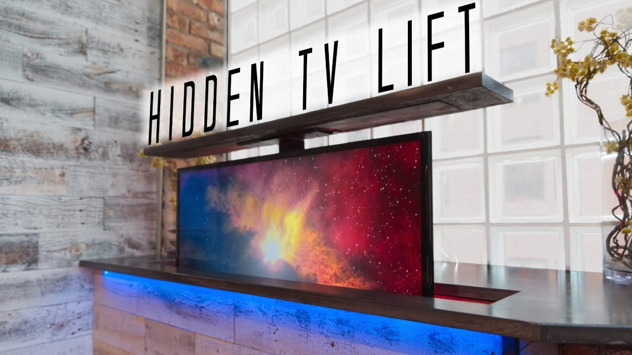 Diy Concrete Countertop W Hidden Tv Lift How To Make Youtube