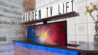 DIY Concrete Countertop w/ HIDDEN TV LIFT || How to Make