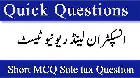 Quick Revision and common Taxation Interview Question | FBR Inspector Test Question | Sale Tax ACT