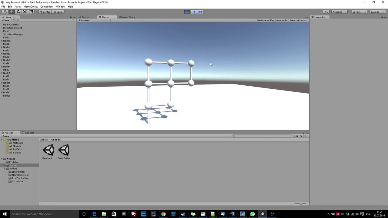 Interactive Bridge Building in Unity - YouTube