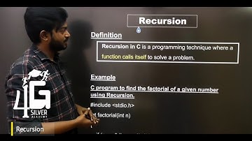 Recursion in C in Tamil | Factorial of a given number using Recursion in Tamil | C programming