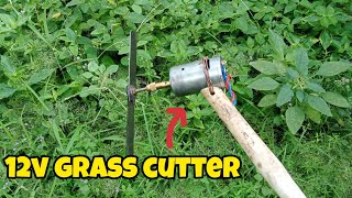 how to make grass cutter using 555 dc motor