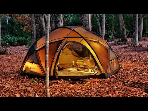 【秋キャンプ】-3.9℃!紅葉の絨毯の上で新しいテントを楽しむ | POMOLY DOME X4 Pro | Brooklyn outdoor company | Relaxing ASMR