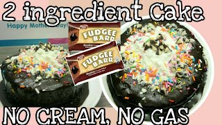 No bake fudgee bar cake | Only 2 ingredient cake | fudgee bar cake