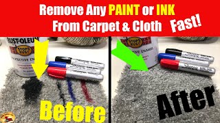 AMAZING!!! Remove ALL PAINT or Marker Ink From Carpet, Cloth & Upholstery!