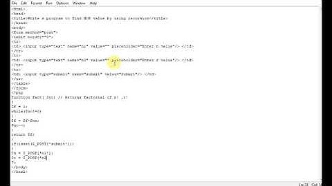 Write a program to find NcR value by using recursion php