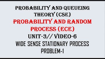 Wide Sense Stationary process problem-1  PQT(CSE), PRP(ECE) UNIT-3 VIDEO-6