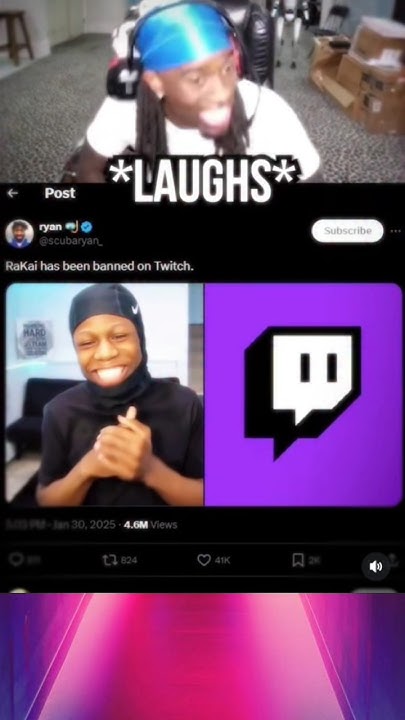 Kai Cenat REACTS to Rakai getting BANNED on Twitch #shorts #reaction - YouTube