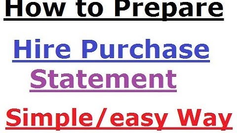 Hire Purchase Statement || Mumbai University || First Year BCOM/BAF/BBI/BMS