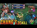 20 Kills + MANIAC!! Chang'e Best Damage Build || Global Top 1 Chang'e ~ MLBB
