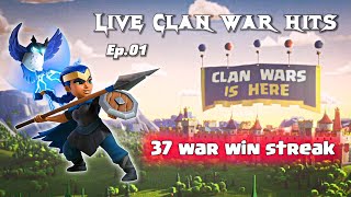 Can we save 37 war win streak in Clash of Clans || Live war attacks Ep.01