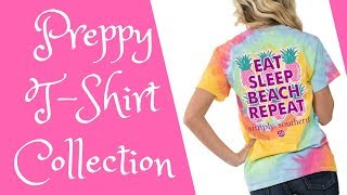 Preppy T-Shirt Collection Simply Southern Eat Sleep Beach Repeat Tee