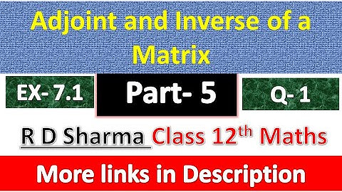Adjoint and Inverse of a Matrix | Class 12th Maths Solution | Dhanpat Rai Publication | Part 5