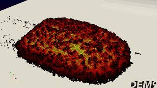 Lava transport - (video showing capabilities of meshless algorithm for heat flow modeling in DEM)