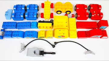 Building Blocks Toys for Children: Learn Colors with Duplo Cars and Trucks