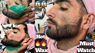 How To Face Wax ♠️ Best Unwanted Hair Removal ♠️ Wax Men Try Beard Waxing For the Fast Time 2023