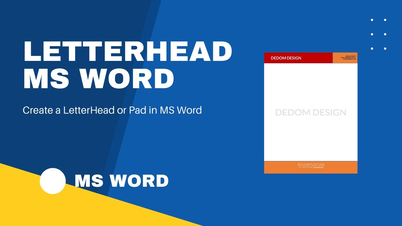 LETTER HEAD PAD IN MS WORD