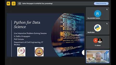 Python for Data Science - NPTEL live interactive session - Week 4