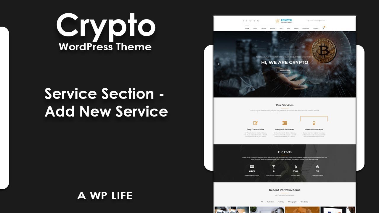 Service Section Add New Service Crypto Premium WordPress Theme - YouTube