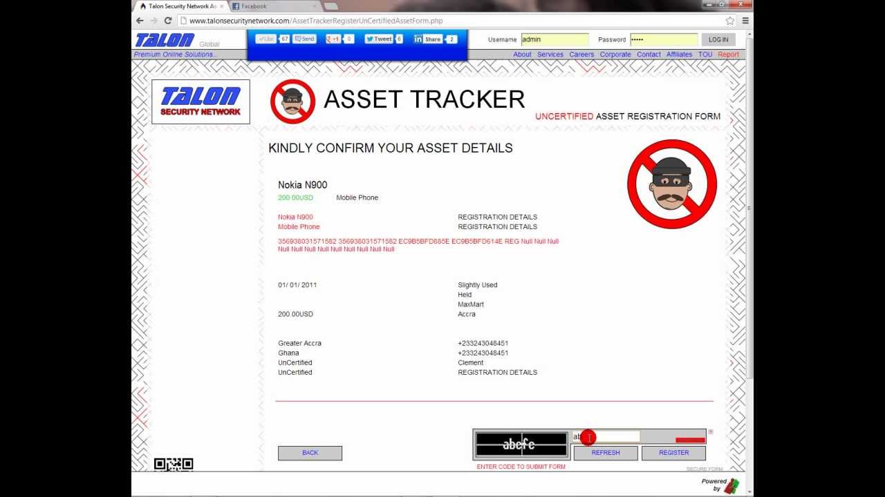 Talon Security Network Asset Tracker Asset Registration Tutorial