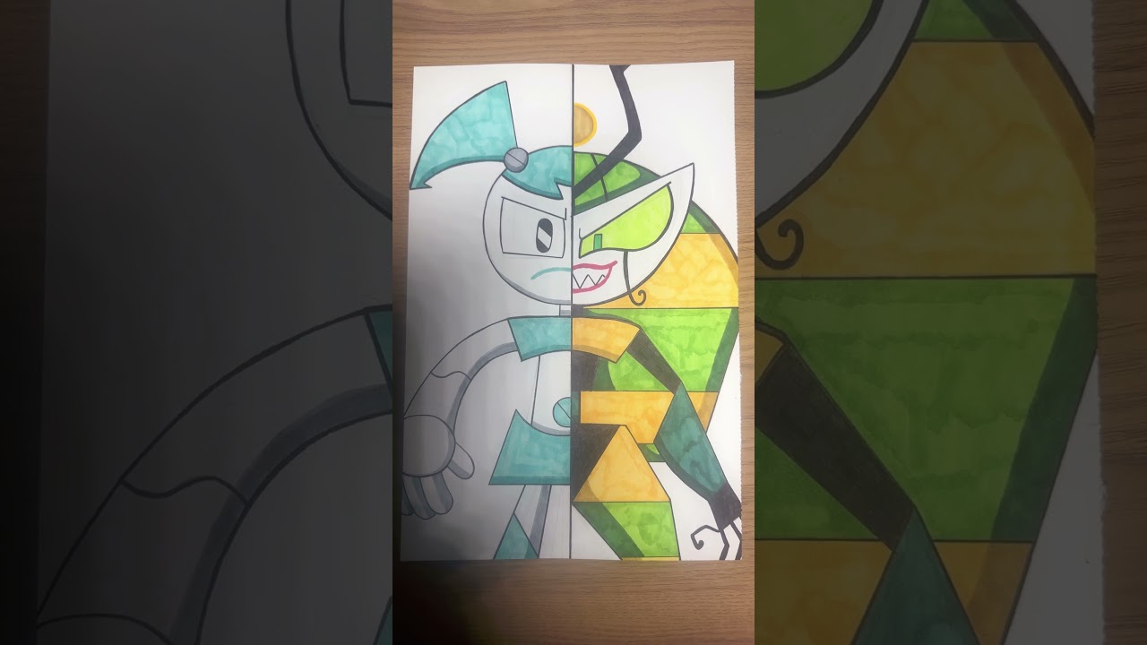 I decided to draw Jenny Wakeman and Queen Vexus from My Life As A Teenage Robot