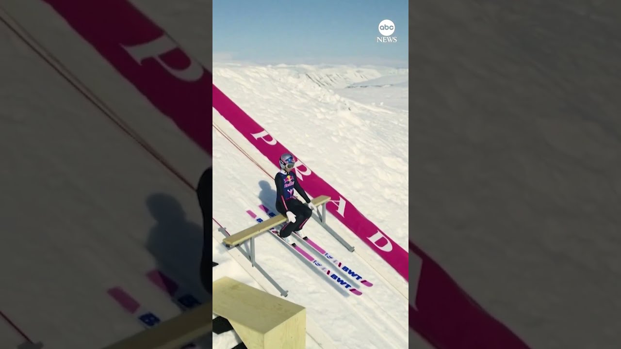 Olympic champion soars to ski jump world record   ABC News
