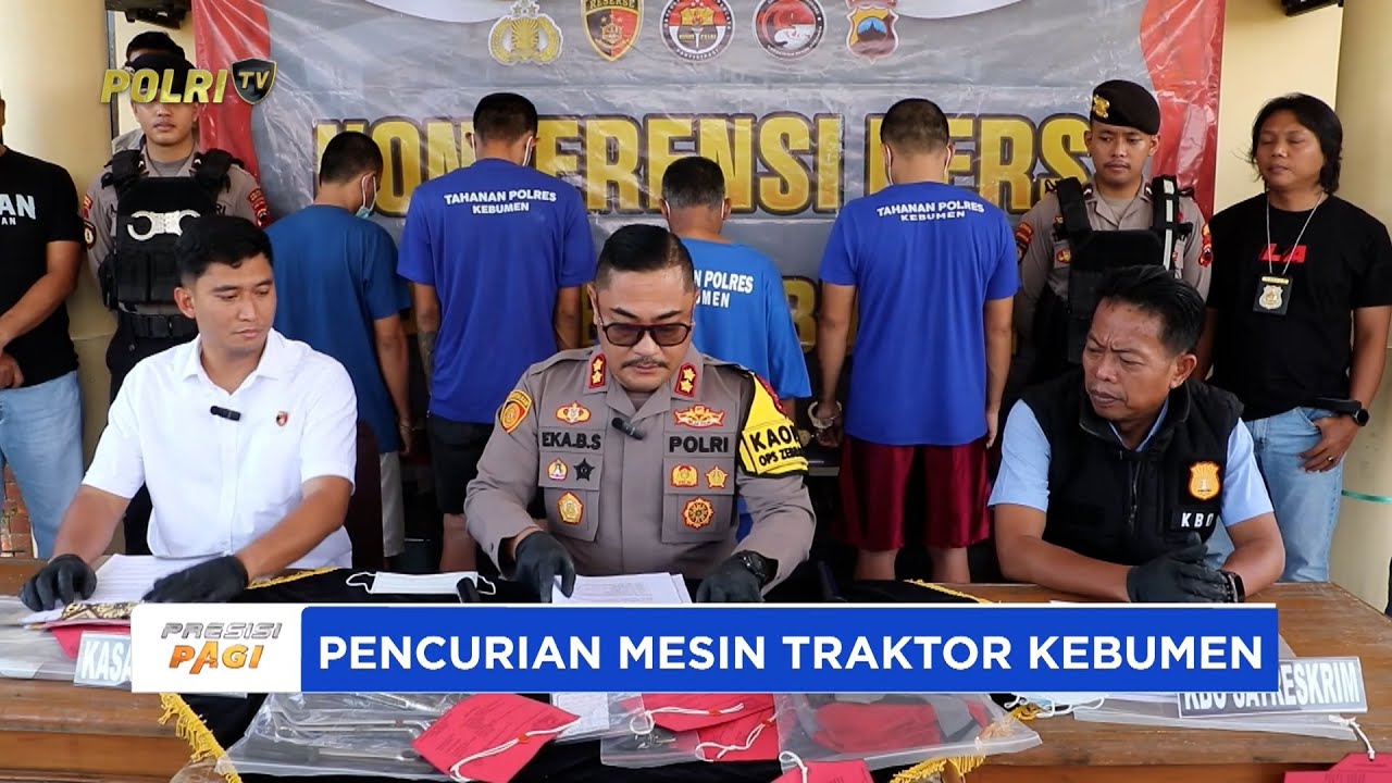 POLRES KEBUMEN RINGKUS 4 PELAKU PENCURIAN LINTAS PROVINSI TERKAIT HILANGNYA MESIN TRAKTOR