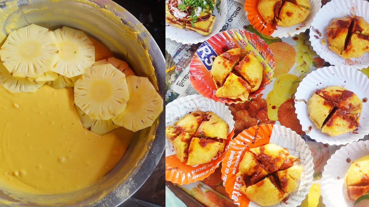 PINEAPPLE BAJJI Making | Very Rare and Unique Fruit Bajji | Amazing Cooking | Street Food 2022 | Street Food Zone