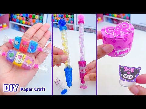 DIY pen decoration idea / Craft with paper / miniature craft / paper ring / art and craft #shorts