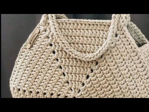 Cartera a crochet. Bolso Tejido. union en medio (muestra) a paso - YouTube