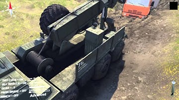 Spintires Tutorial #4.1 - Winch long version (pulling trucks)