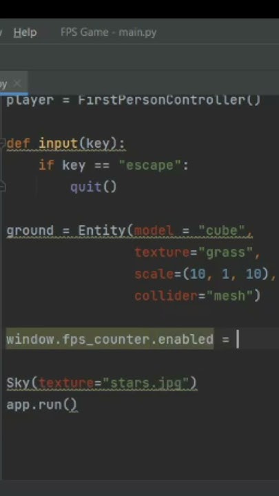 Remove FPS counter and exit button in Ursina #python #ursina #shorts ...
