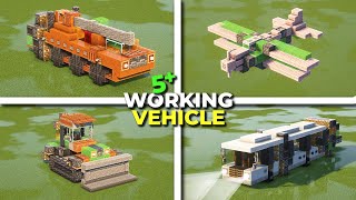 MINECRAFT +5 Moving Vehicle Ideas (step by step Tutorial)