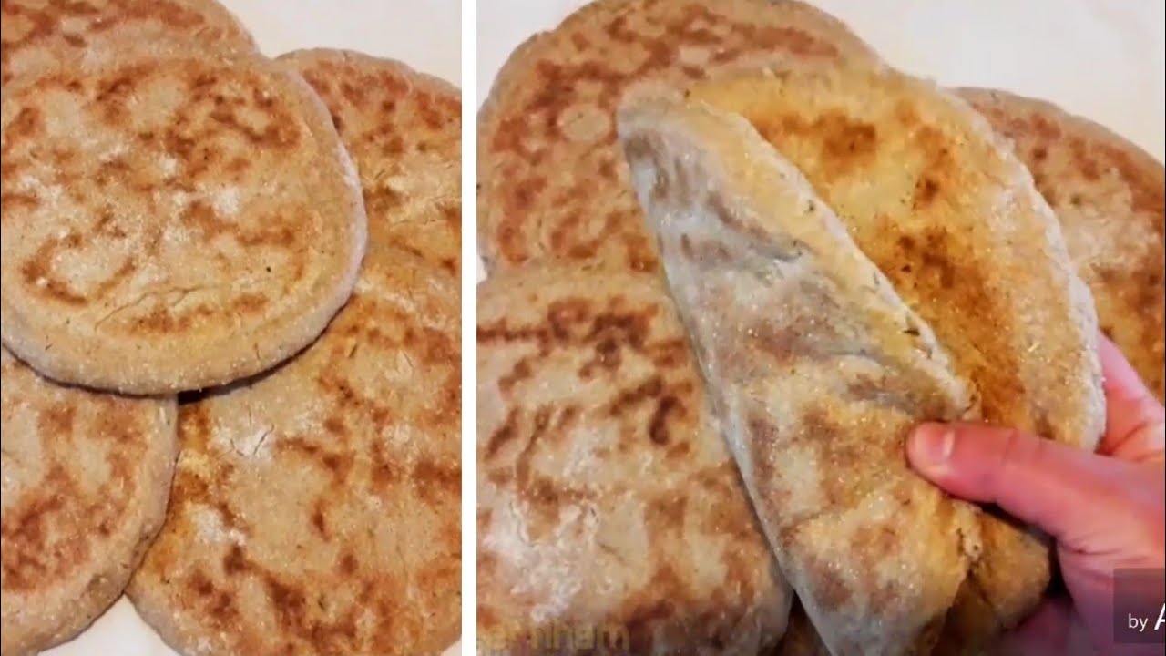 خبز البطبوط صحي بدقيق الشعير و القمح الكامل خفيف و رطب لسحور رمضان وخا يبات كيبقى رطب