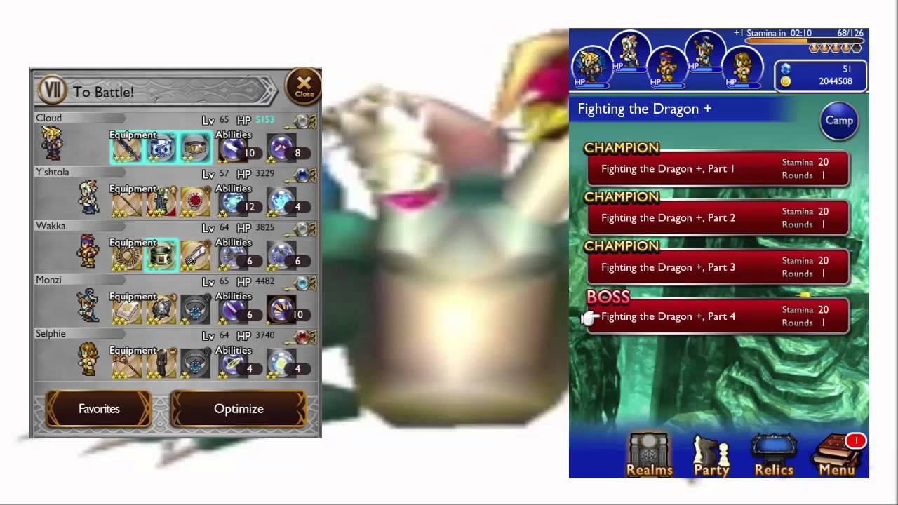 FFRK FF VII - Aspiring Hero - Fighting the Dragon
