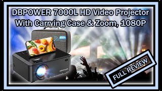 WiFi Mini Projector DBPOWER 7000L (RD821) HD Video Projector with Carrying Case 1080P FULL REVIEW